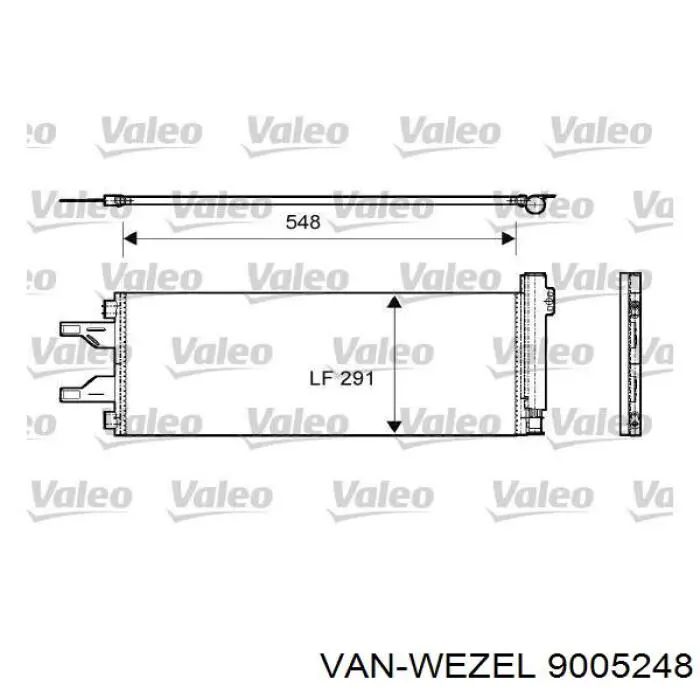 Радиатор кондиционера 9005248 VAN Wezel