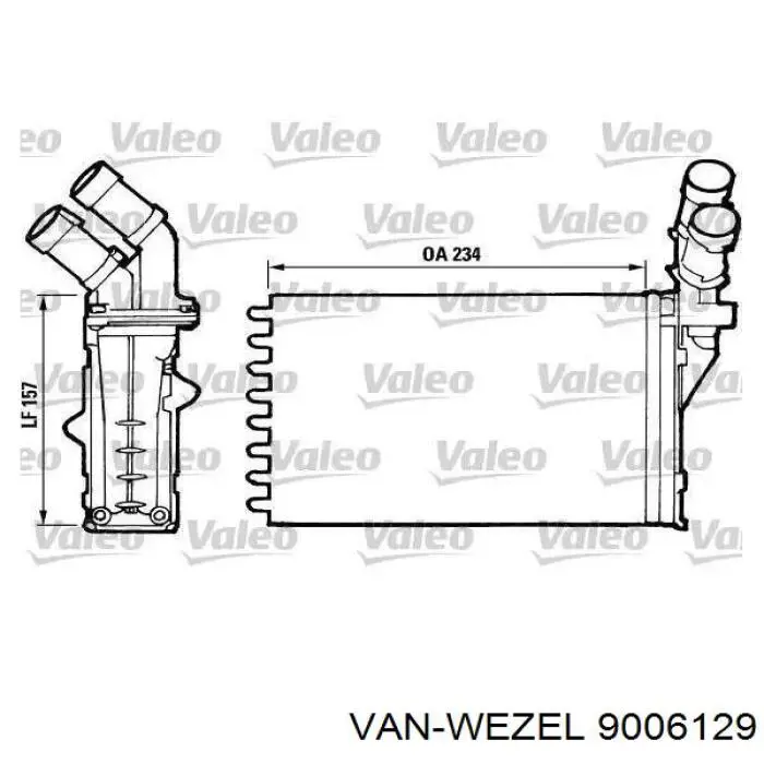 Радиатор печки 9006129 VAN Wezel