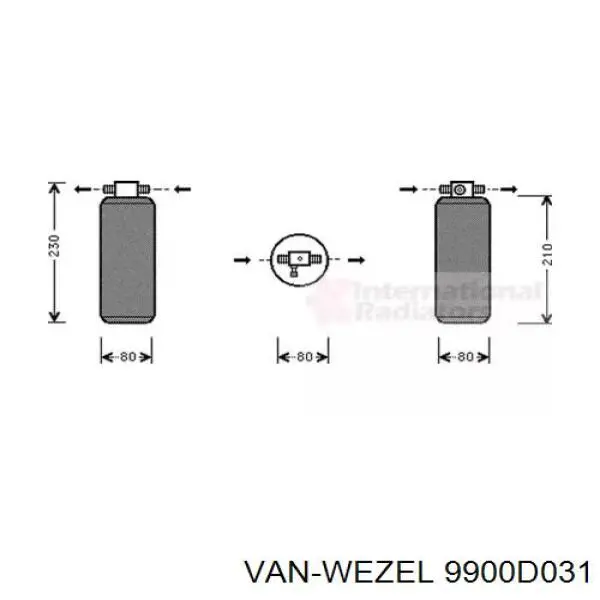 Осушитель кондиционера 9900D031 VAN Wezel