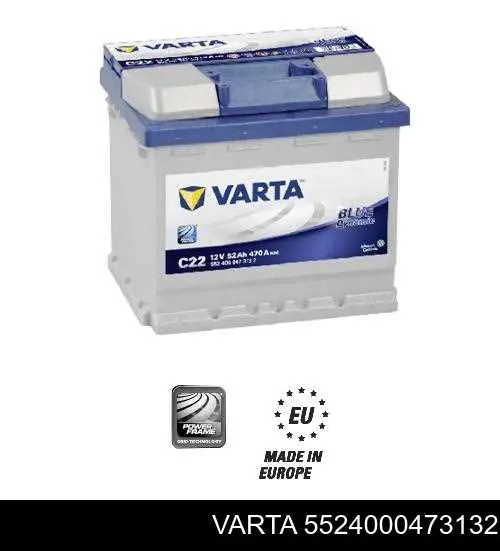 Аккумулятор Varta Blue Dynamic 52 А/ч 12 В B13 5524000473132