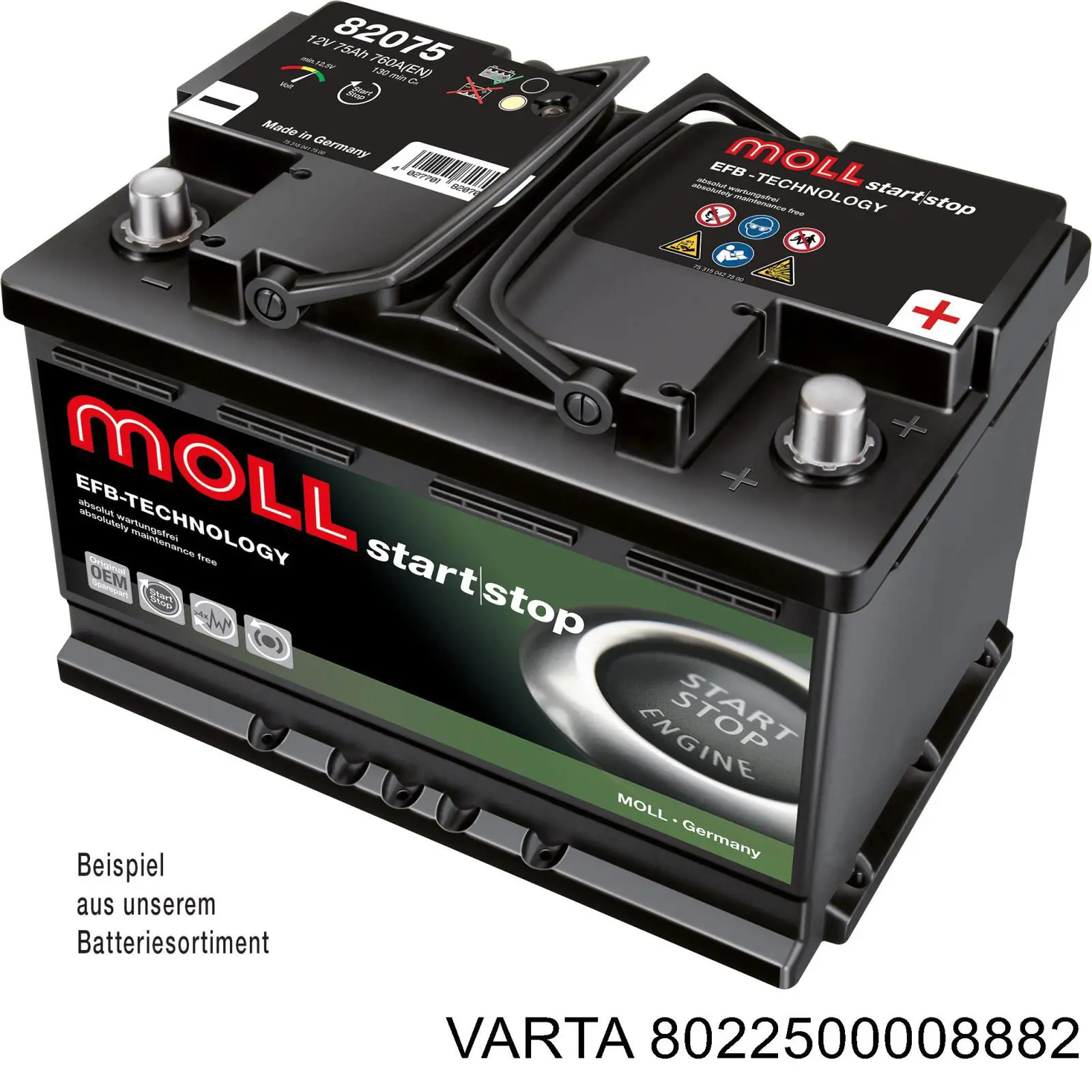 Аккумулятор автомобильный Varta 8022500008882 цена, от 316.24 USD