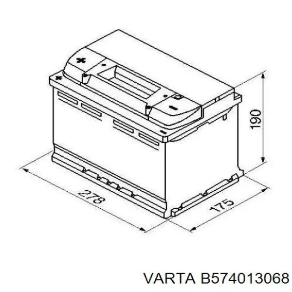Аккумуляторная батарея (АКБ) VARTA B574013068