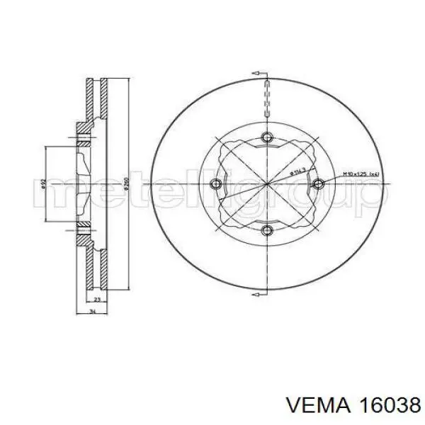 Рычаг передней подвески верхний правый Vema 16038 цена, от 39.32 USD