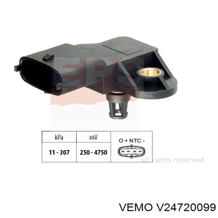 V24-72-0099 Vemo датчик давления во впускном коллекторе, map