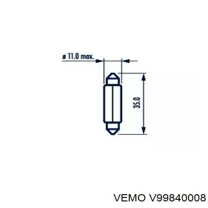 Лампочка плафона освещения салона/кабины Vemo V99840008