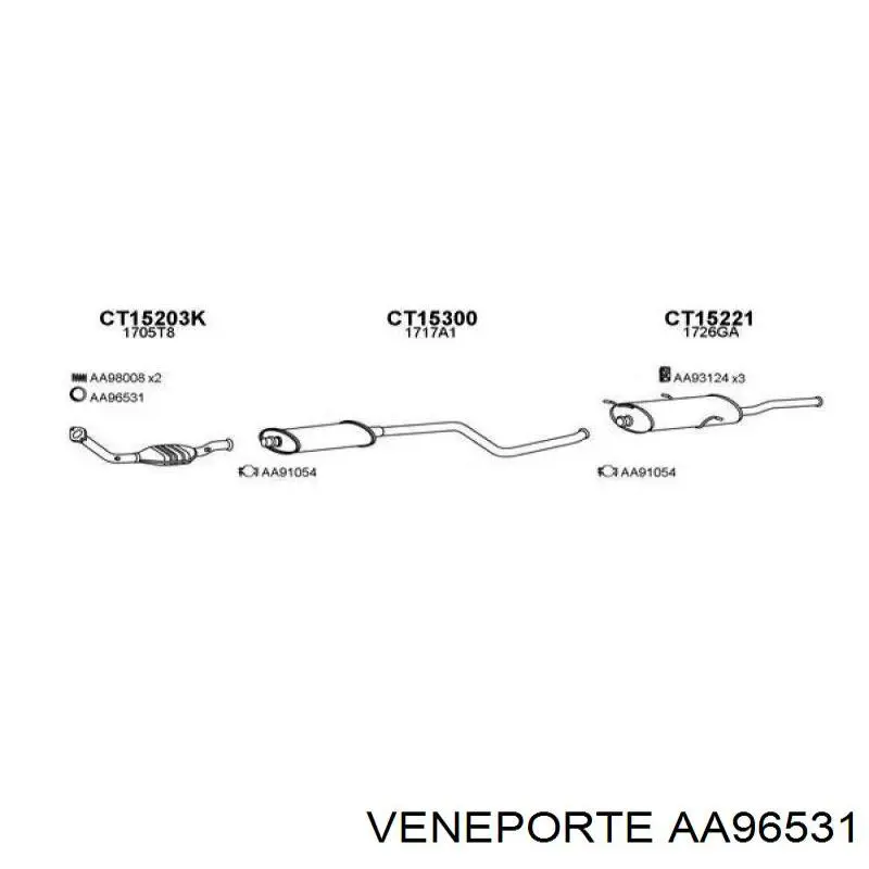 AA96531 Veneporte кольцо приемной трубы глушителя