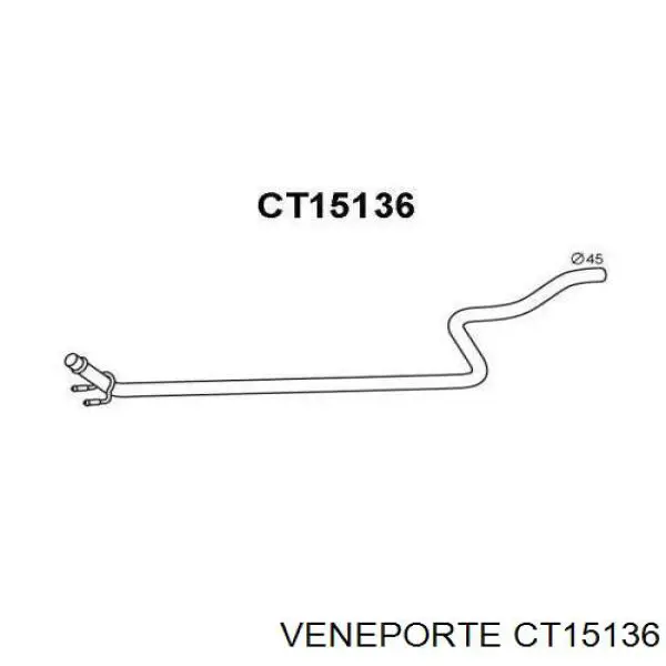 1717RF Peugeot/Citroen silenciador, parte central