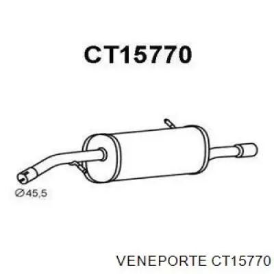 1730FN Peugeot/Citroen silenciador, parte traseira