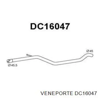 DC16047 Veneporte труба выхлопная, от катализатора до глушителя