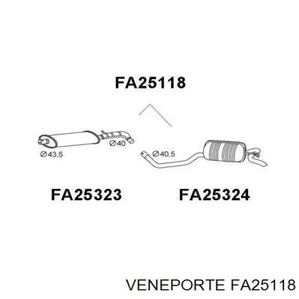 Глушитель задний FA25118 Veneporte