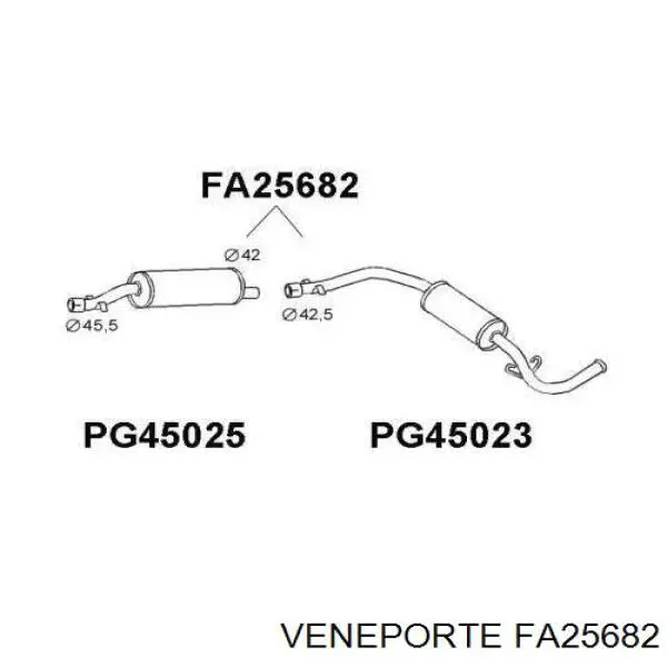 Глушитель задний FA25682 Veneporte