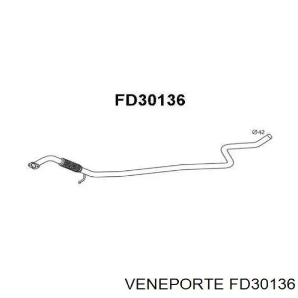 Глушитель, центральная часть FD30136 Veneporte