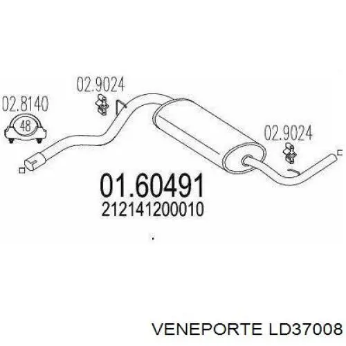 Глушитель, задняя часть LD37008 Veneporte