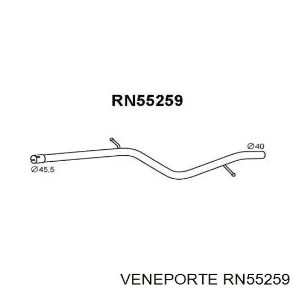 Патрубок глушителя от средней до задней части RN55259 Veneporte