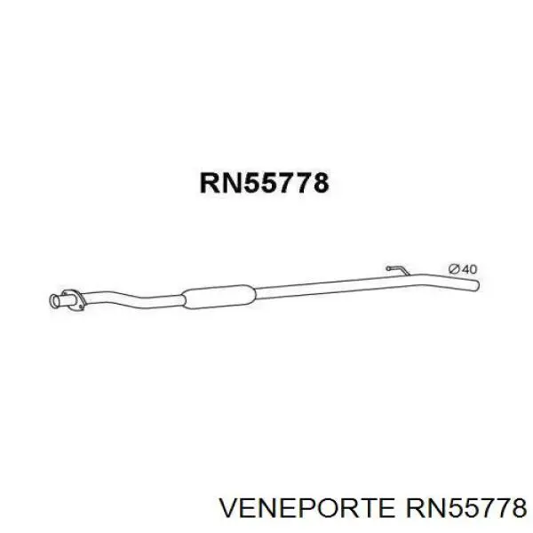 RN55778 Veneporte глушитель, центральная часть