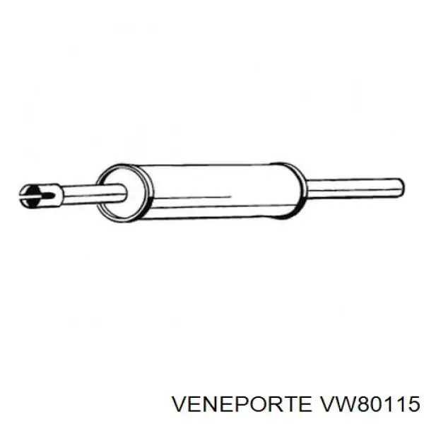 VW80115 Veneporte глушитель, центральная часть