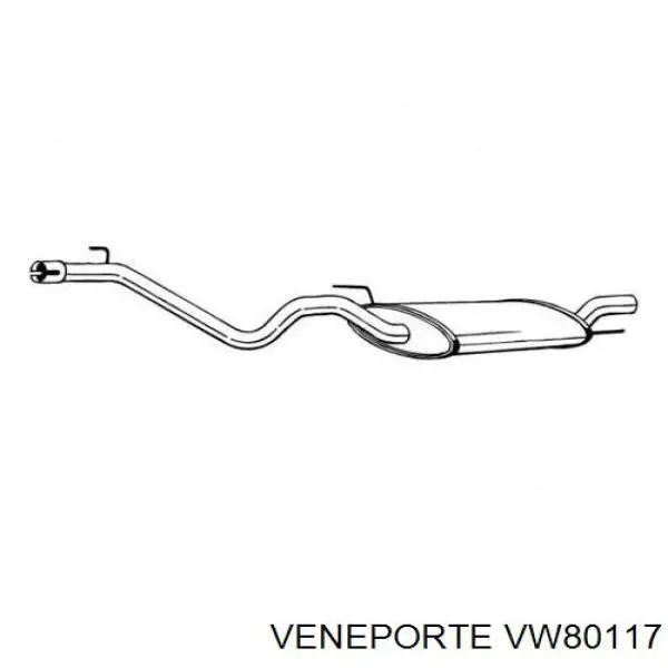 VW80117 Veneporte глушитель, задняя часть