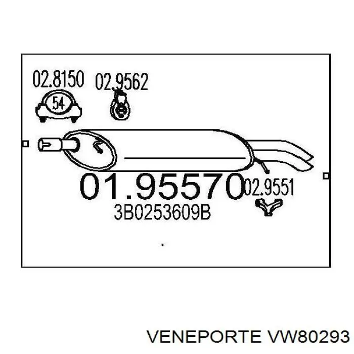 Выхлоп задний VAG 3B0253609B цена, от 53.56 USD