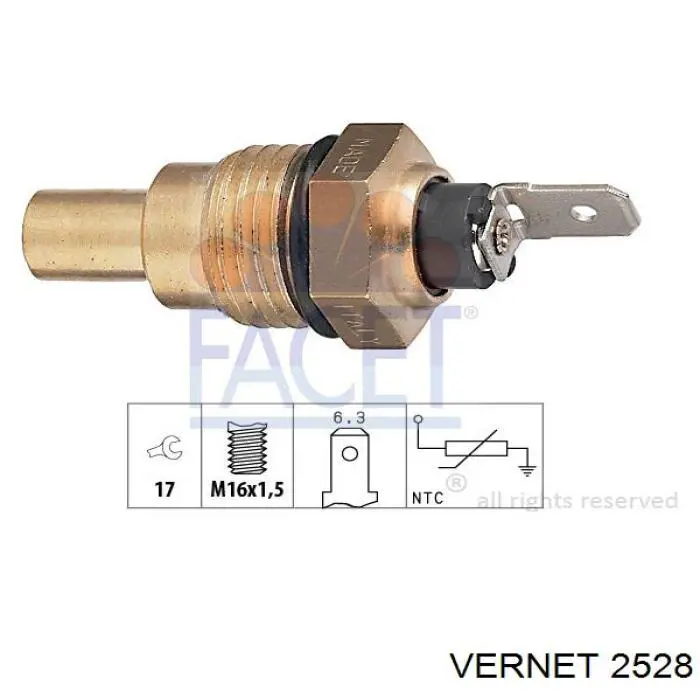 Датчик температуры охлаждающей жидкости 2528 Vernet