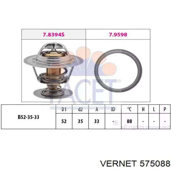 Купить 575088 Vernet Автомобильный термостат