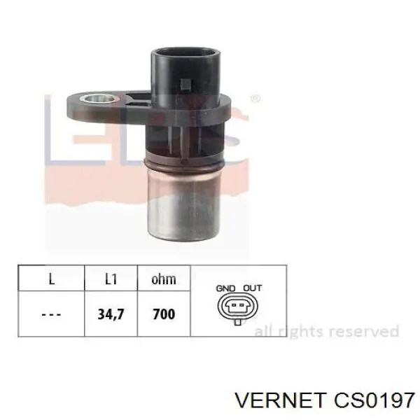 Датчик коленвала CS0197 Vernet