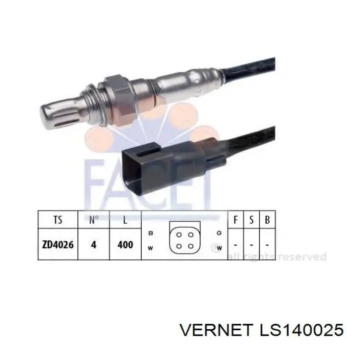 Купить LS140025 Vernet Датчик кислорода до катализатора