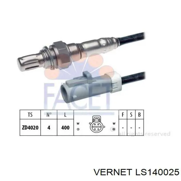 Датчик кислорода до катализатора LS140025 Vernet