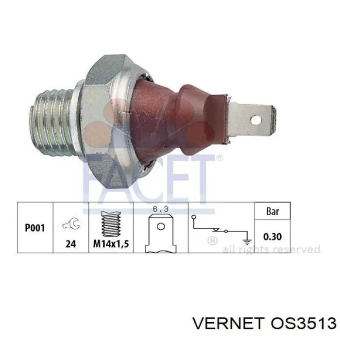 Манометры (указатель давления масла) Vernet OS3513 цена, от 2.55 USD