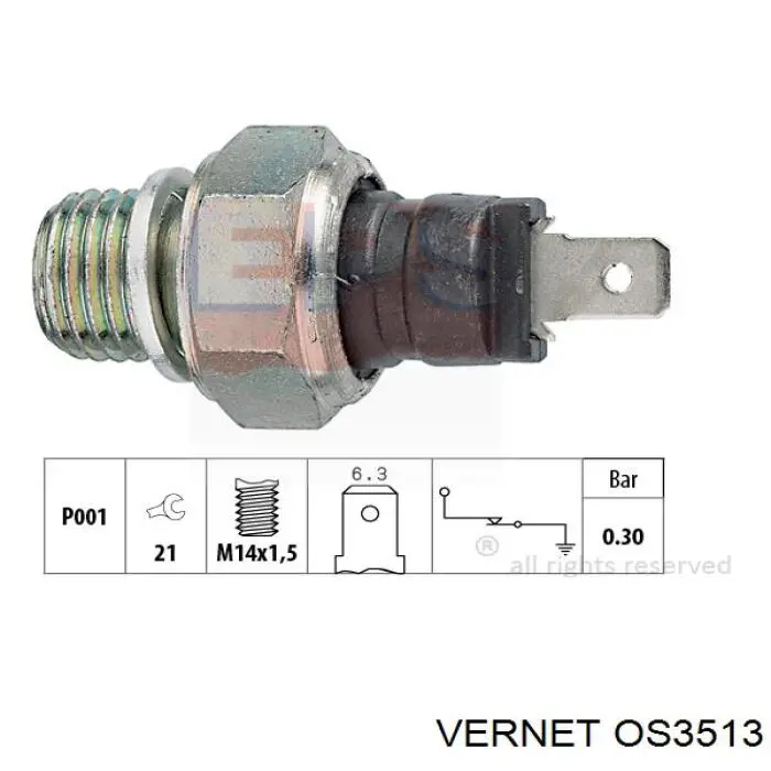 OS3513 Vernet Датчик указателя давления масла