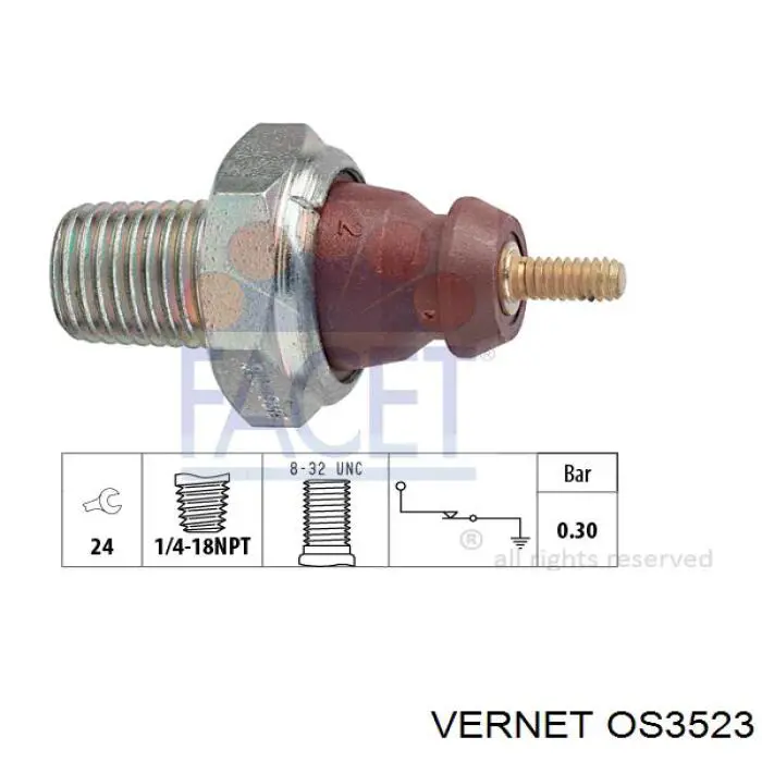 Манометры (указатель давления масла) Vernet OS3523 цена, от 2.95 USD