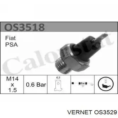 Манометры (указатель давления масла) Vernet OS3529 цена, от 3.45 USD
