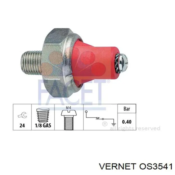 Датчик тиску масла OS3541 Vernet