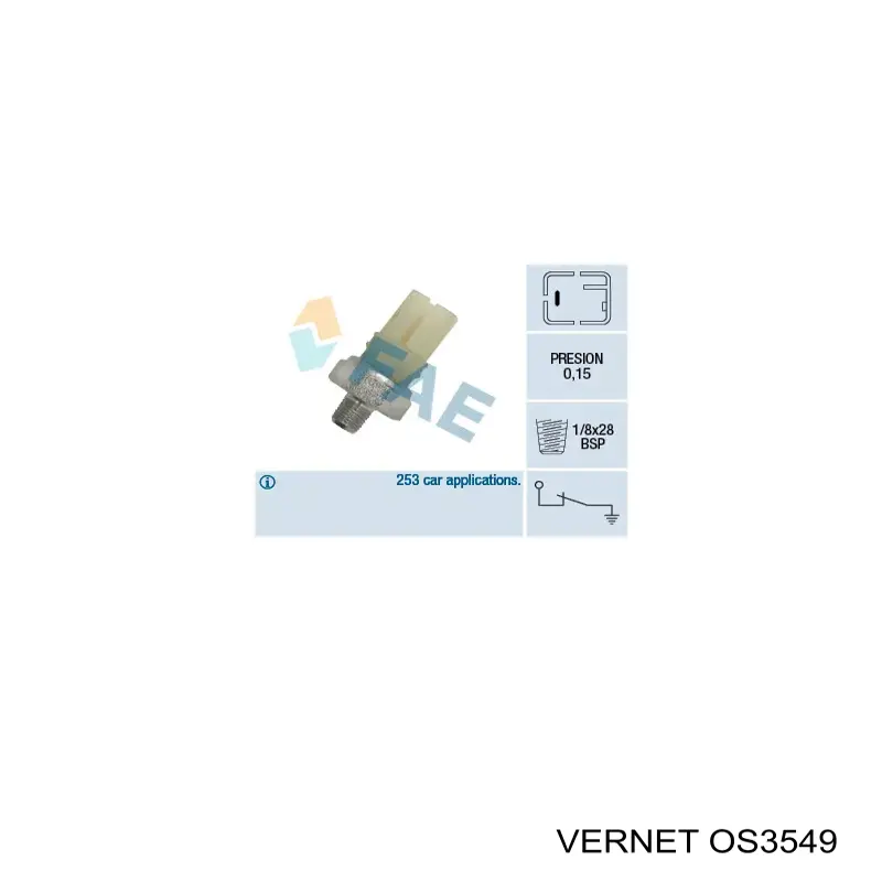 OS3549 Vernet Датчик указателя давления масла