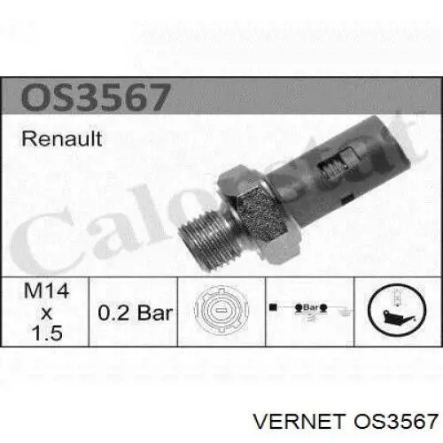 Indicador, presión del aceite OS3567 Vernet