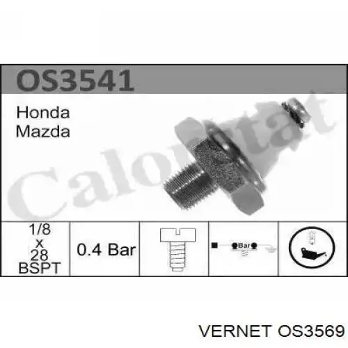 OS3569 Vernet Датчик указателя давления масла