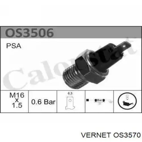 Датчик давления масла двигателя Vernet OS3570