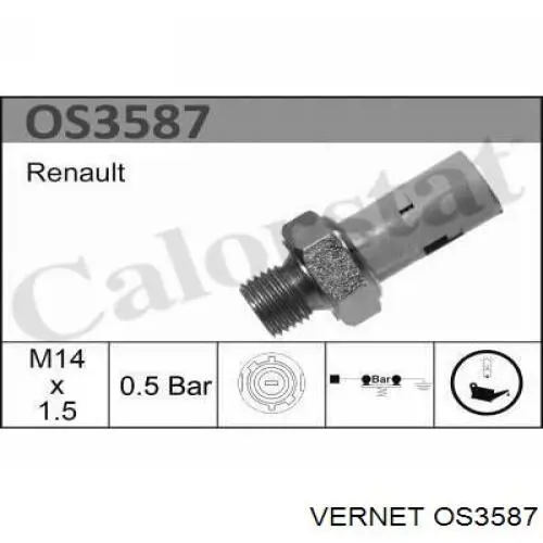 Indicador, presión del aceite OS3587 Vernet