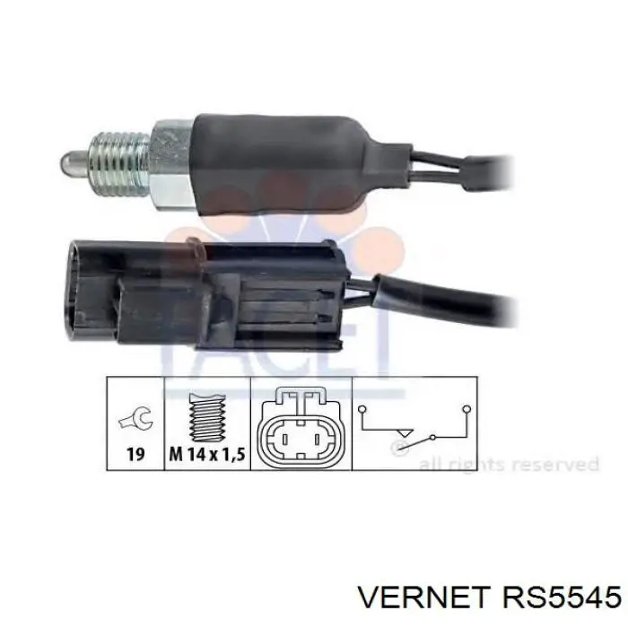 Interruptor, piloto de marcha atrás RS5545 Vernet