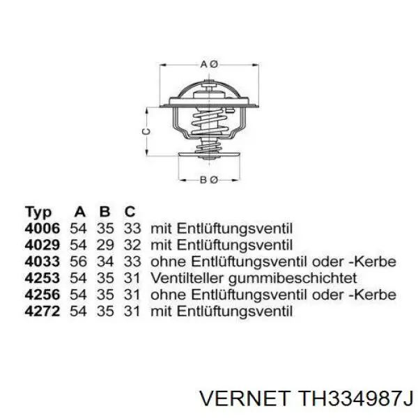 TH334987J Vernet Авто термостат