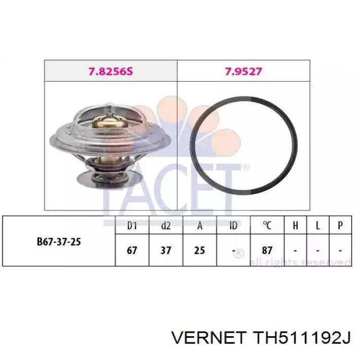 Купить TH511192J Vernet Автомобильный термостат