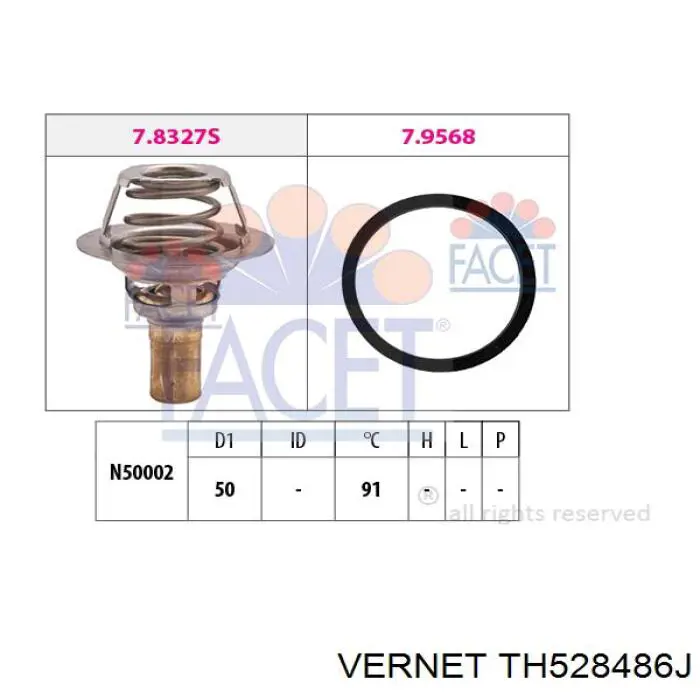 Купить TH528486J Vernet Автомобильный термостат