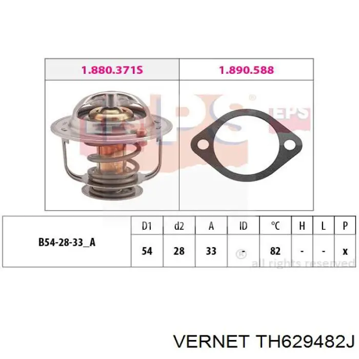 Termostato, refrigerante TH629482J Vernet