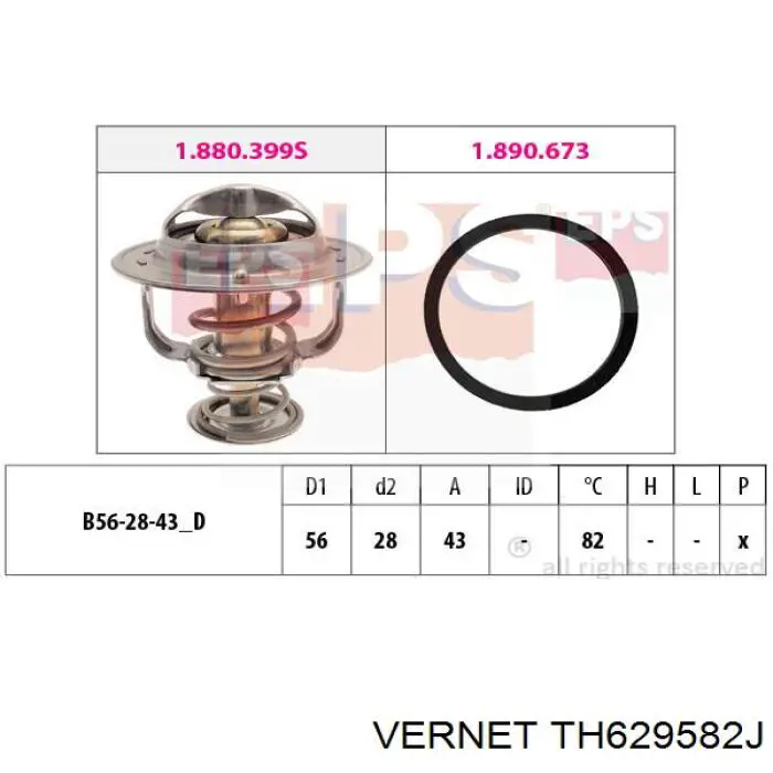 Termostato, refrigerante TH629582J Vernet