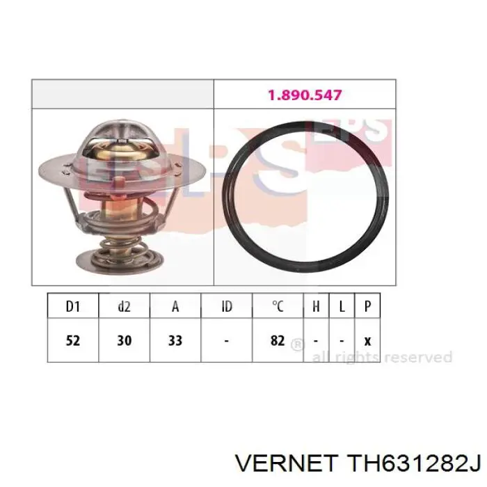Купить TH631282J Vernet Автомобильный термостат
