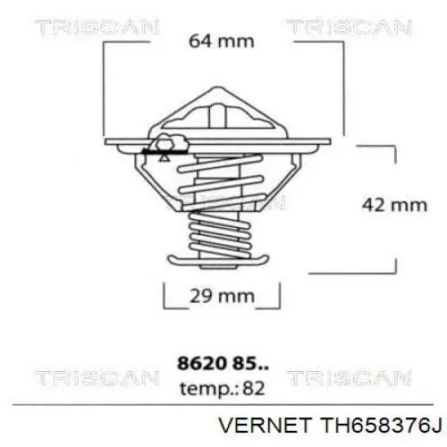 Купить TH658376J Vernet Автомобильный термостат