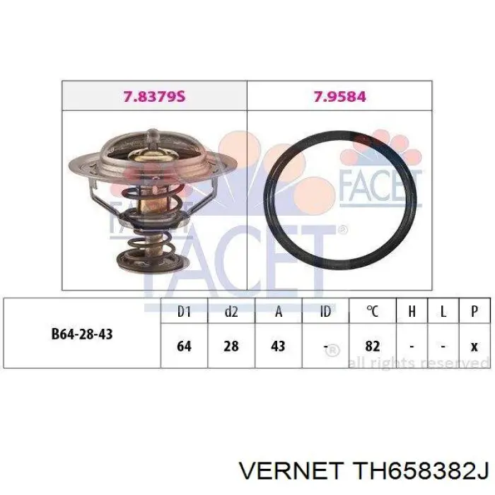 Купить TH658382J Vernet Автомобильный термостат