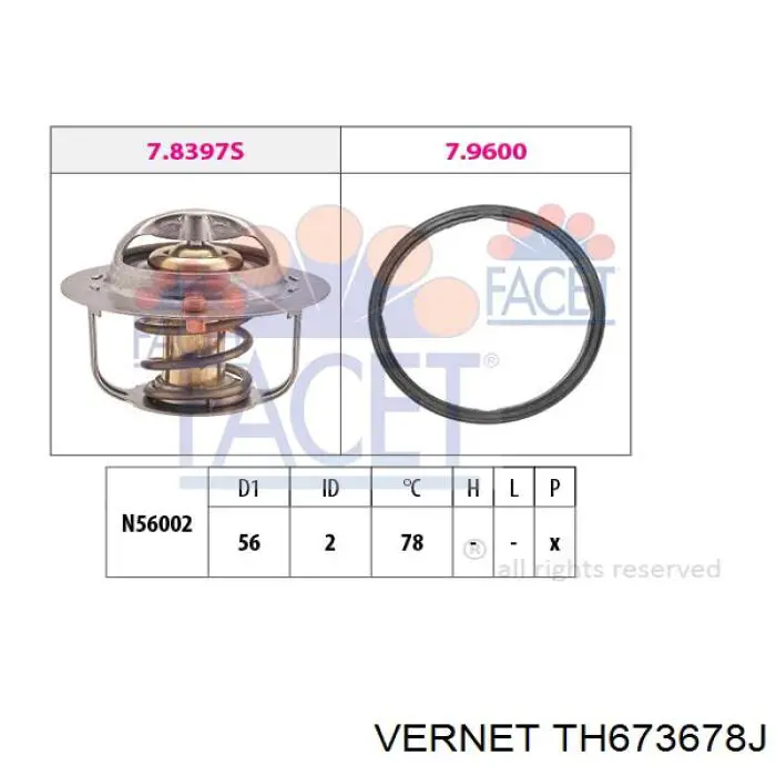 TH673678J Vernet Авто термостат