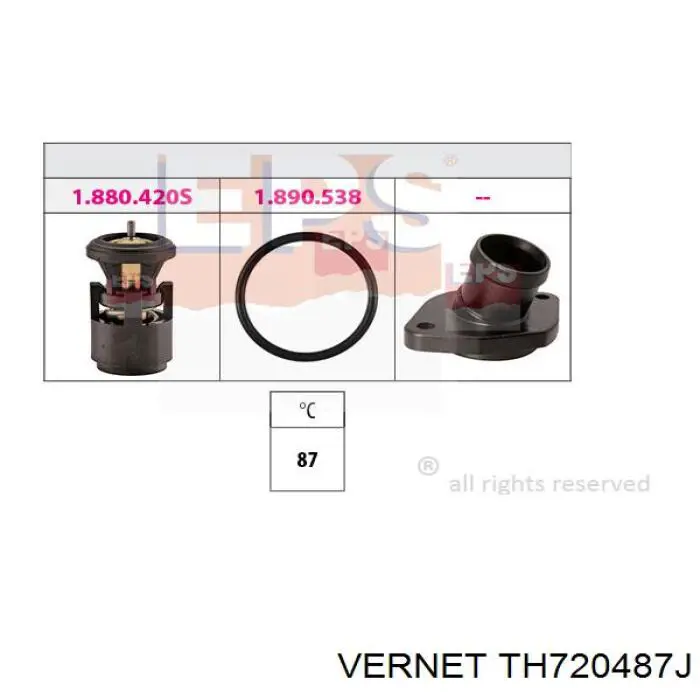 TH720487J Vernet Корпус термостата в сборе