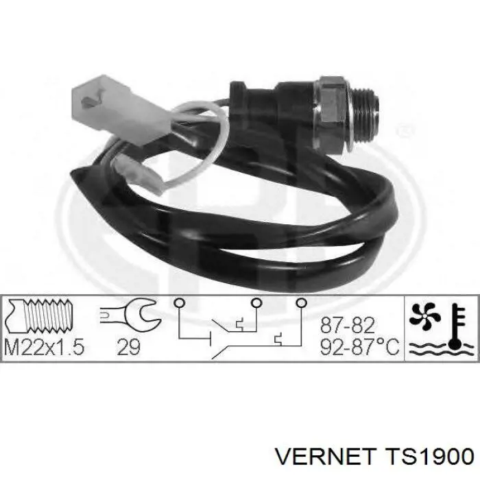 Датчик включения вентилятора радиатора TS1900 Vernet