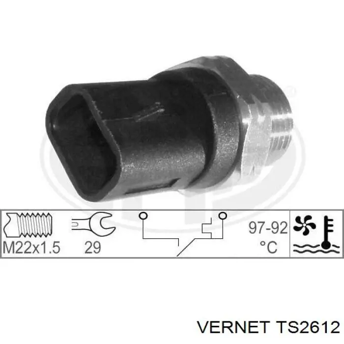 Датчик указателя температуры охлаждающей жидкости Vernet TS2612 цена, от 7.24 USD